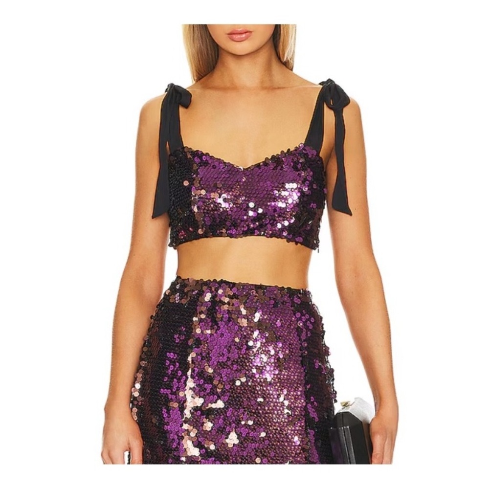 Free People Star Bright Sequin Women Crop Top. Size 2 New without tag.